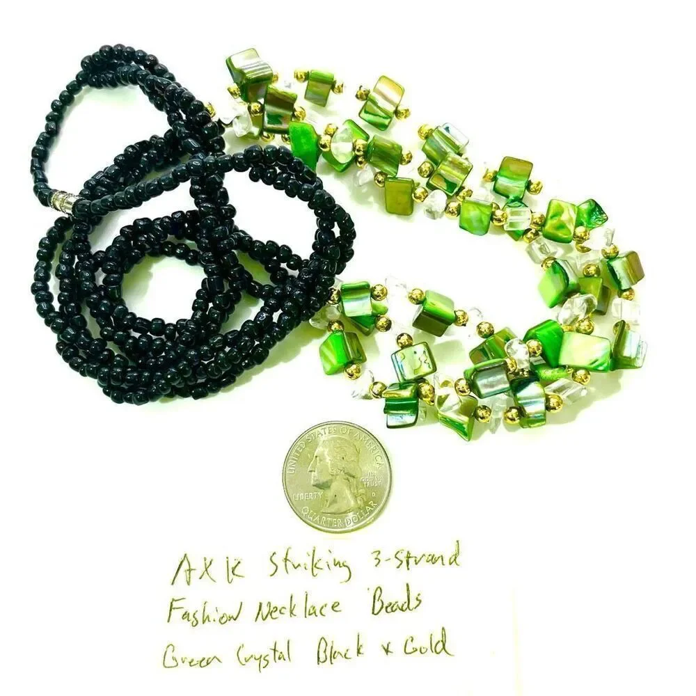 AXK Striking 3-Strand 24” Fashion Necklace